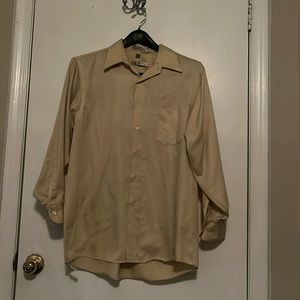 Geoffrey Beene Wrinkle Free Tan Button Up Dress Shirt